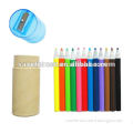 Bulk color pencil tube with sharpener